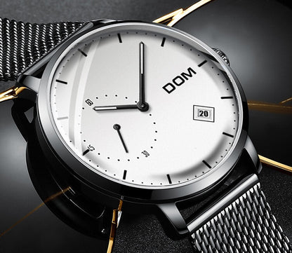 Men's simple quartz watch belt calendar anti-independent second hand sports men's watch