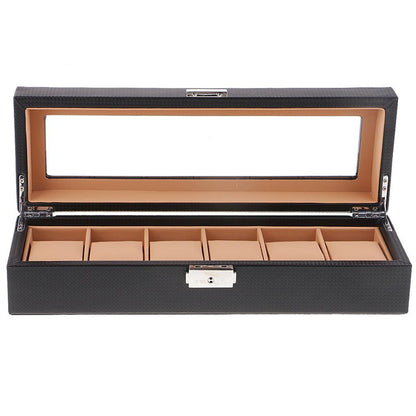 6 compartment watch storage box