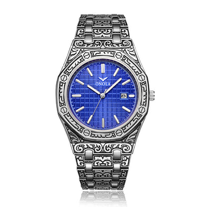 Waterproof steel band watch