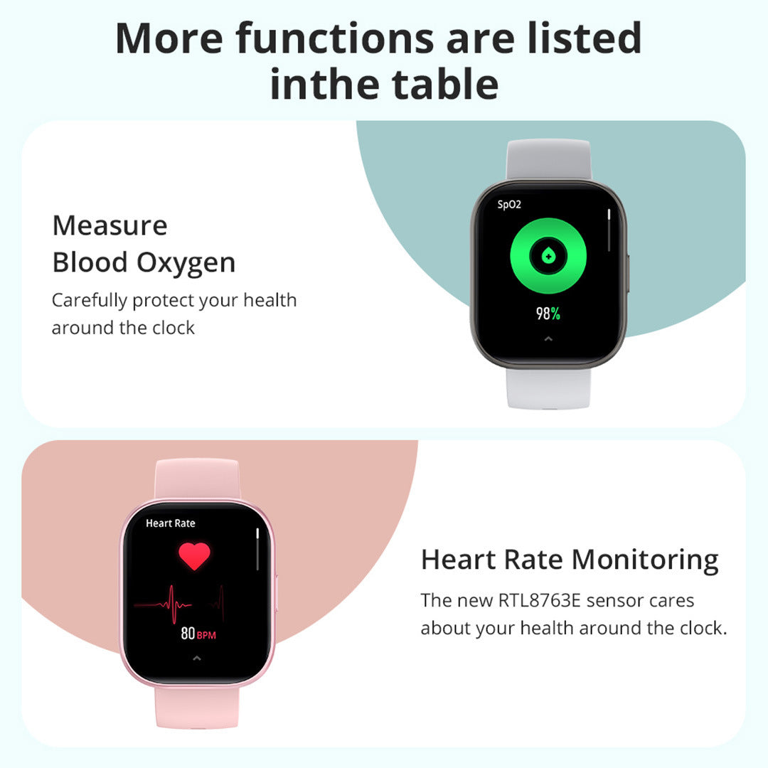 Reloj inteligente de llamada de plástico con medidor de frecuencia cardíaca de alta gama