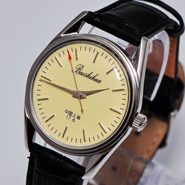 Reloj mecánico retro ultrafino con resorte manual para hombre