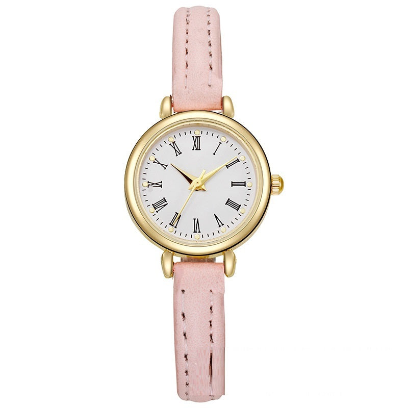 Pequeño, exquisito y de alta calidad, elegante reloj de cuarzo para estudiantes de mujer.