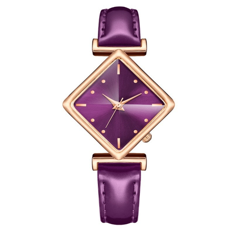 Elegante reloj de mujer con correa fina y esfera de diamantes