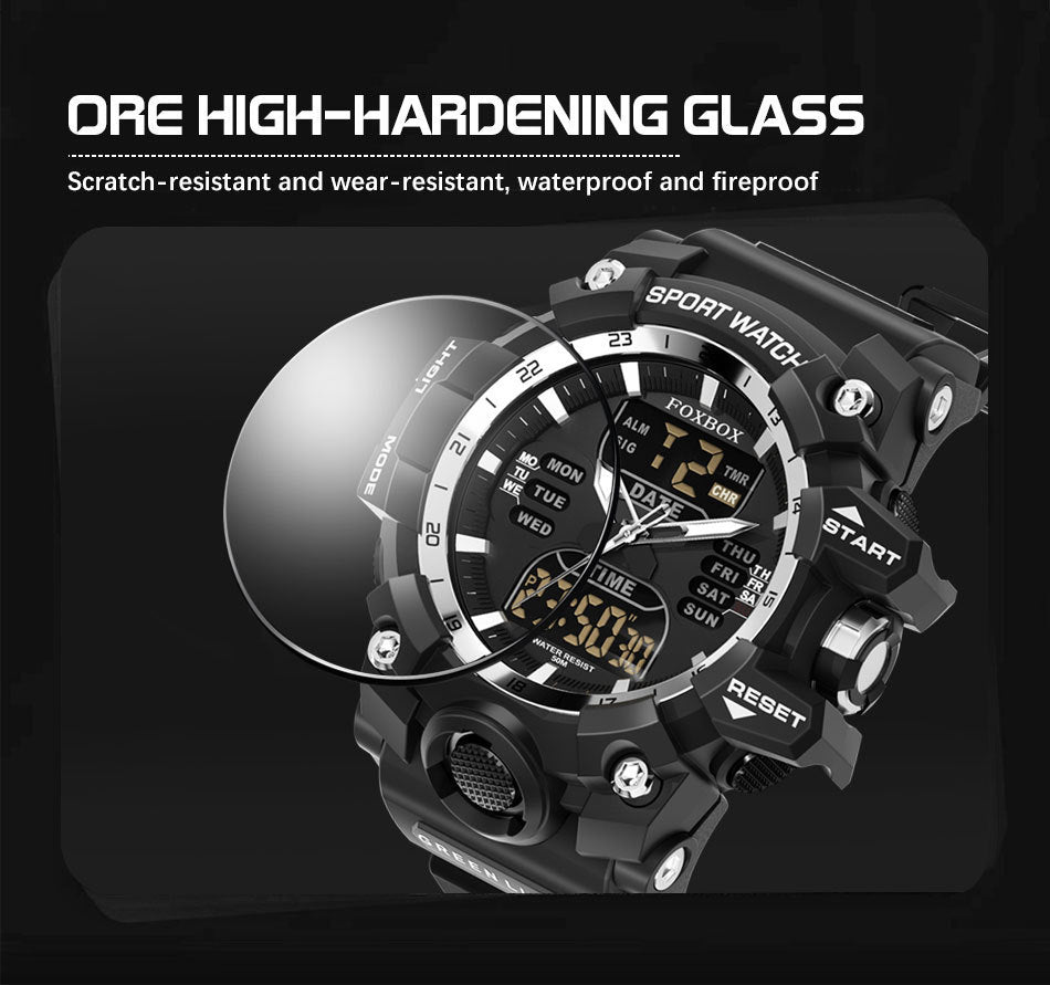 Luminous Waterproof Multifunctional Fashion Double Display Electronic Watch