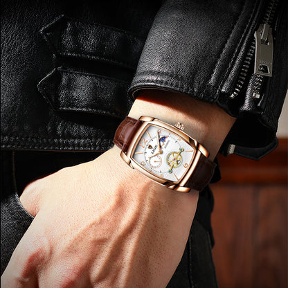 Men's Mechanical Watch Square Case Tourbillon