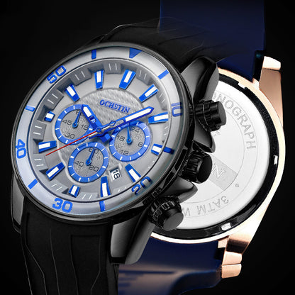 Men's Sports Casual Luminous Waterproof Multifunctional Quartz Watch