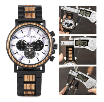 Reloj de cuarzo con reloj de madera BOBO BIRD de moda