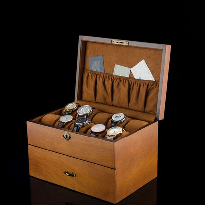 Solid wood watch jewelry storage box