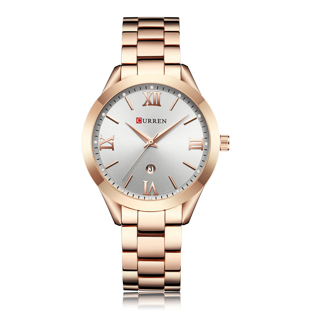 Reloj CURREN 9007 de oro rosa para mujer, relojes de cuarzo para mujer, relojes de pulsera de lujo de primera marca para mujer, reloj femenino