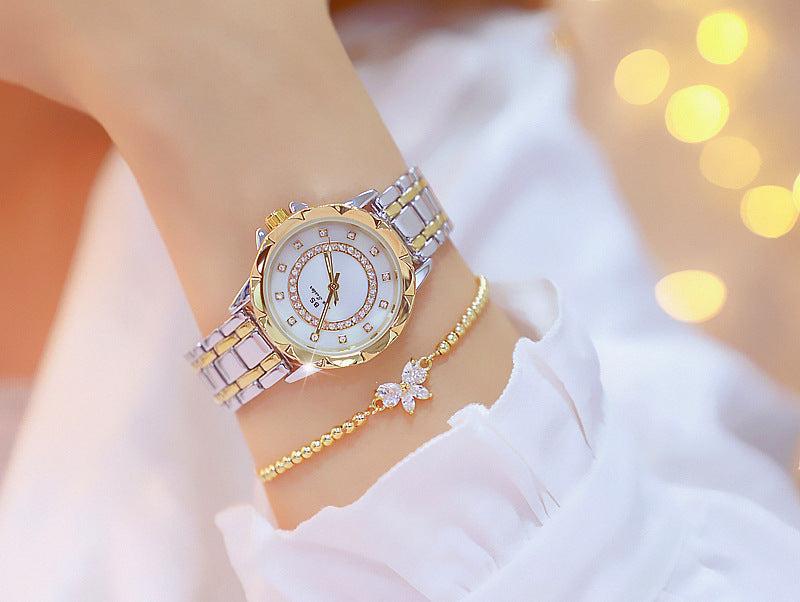 Reloj Linked completo con diamantes para mujer