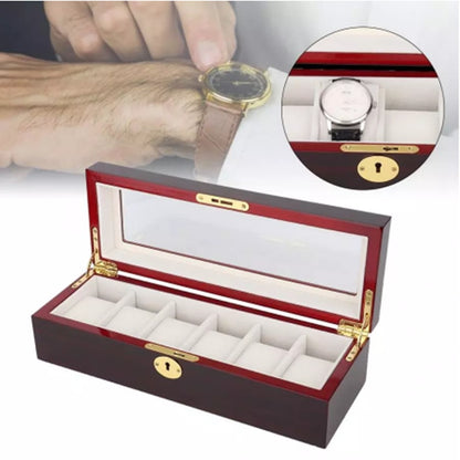 Six Slot Portable Watch Jewelry Storage Box