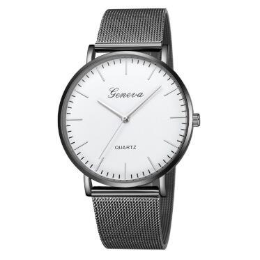 Relojes casuales de moda para mujer y hombre GINEBRA Reloj de pulsera clásico de acero inoxidable y cuarzo para mujer Relojes de pulsera