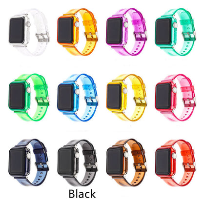 Silicone Solid Color Transparent Strap Case