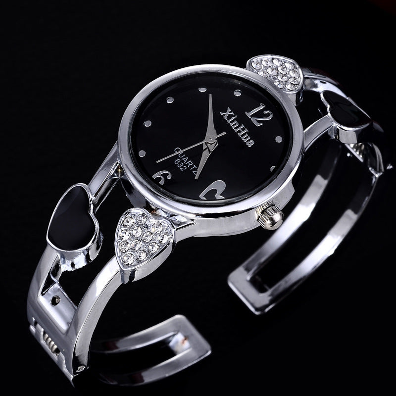 Heart-shaped steel band ladies bracelet watch