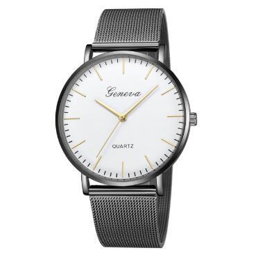 Relojes casuales de moda para mujer y hombre GINEBRA Reloj de pulsera clásico de acero inoxidable y cuarzo para mujer Relojes de pulsera