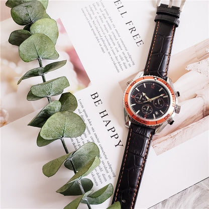 Full-featured black casual watch