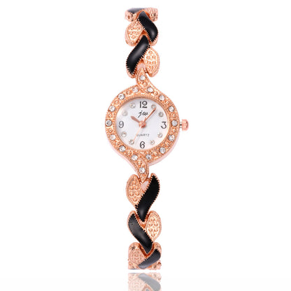 Reloj de pulsera de cuarzo con pulsera de hojas