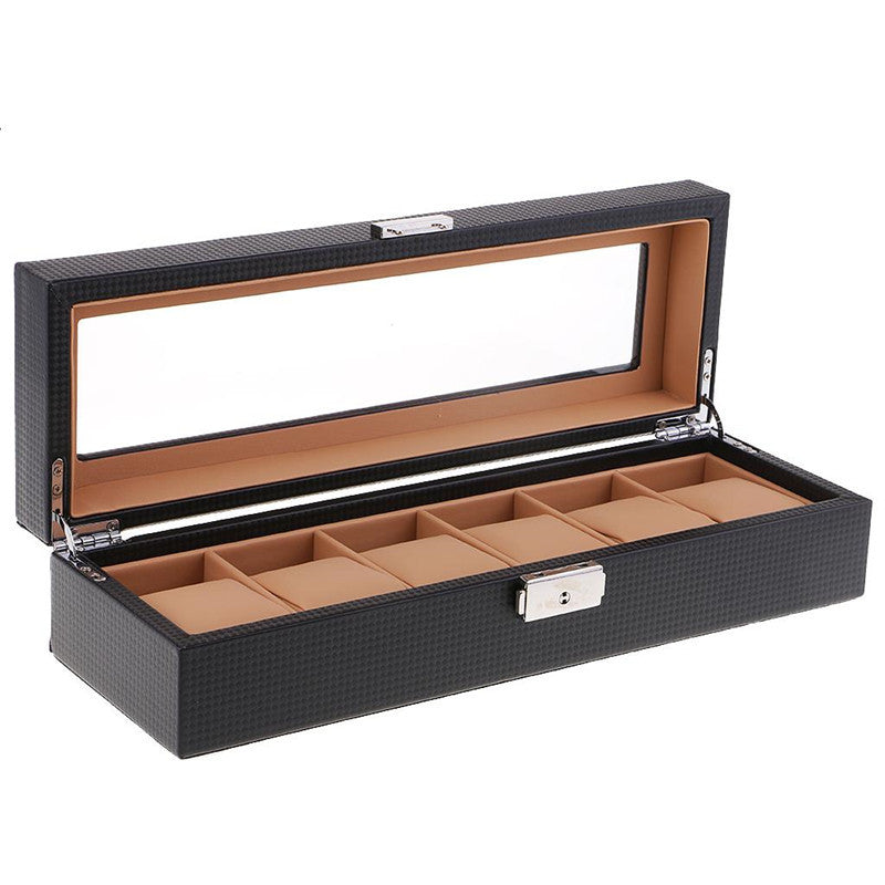 6 compartment watch storage box