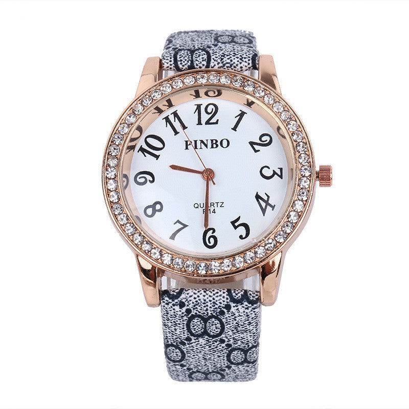 Full diamond mesh women's belt Watch