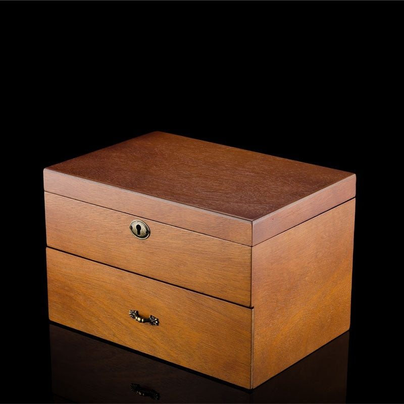 Solid wood watch jewelry storage box