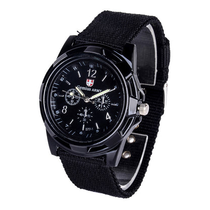 Reloj de pulsera de cuarzo con correa de nailon y esfera redonda para hombre, estilo militar, estilo deportivo, estilo militar, Gemius Army