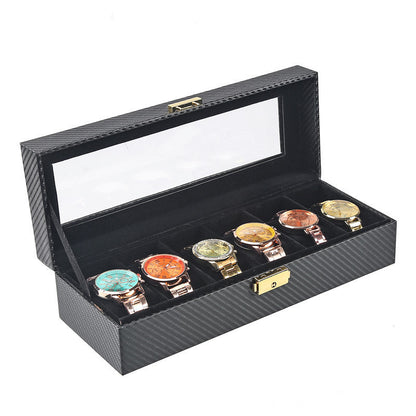 Watch storage box carbon fiber watch box skylight watch finishing collection display box