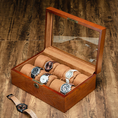 European Style Wooden Watch Bracelet Storage Box