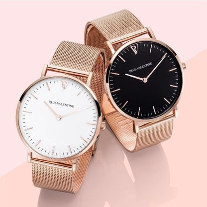 Rose gold quartz watch