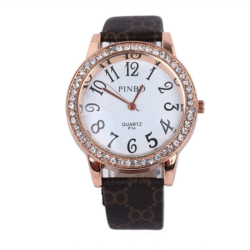 Full diamond mesh women's belt Watch