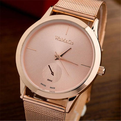 Reloj de malla con correa de aleación de moda, relojes unisex para mujer, reloj de cuarzo de estilo minimalista, reloj femenino, relojes para mujer 