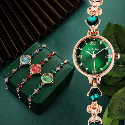 Reloj verde pequeño, sencillo y elegante, reloj de pulsera para mujer, reloj de regalo, reloj de jade