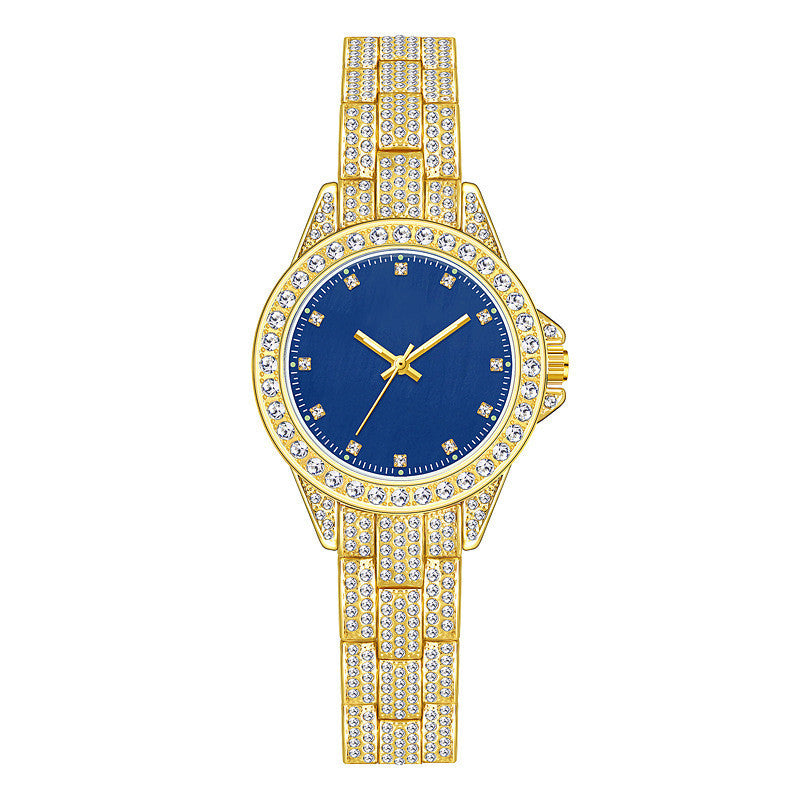 Reloj de diamantes completo con temperamento de moda para mujer