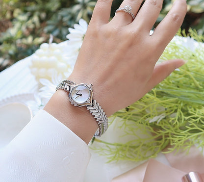 Reloj de mujer de cuarzo con cadena de bambú de regalo