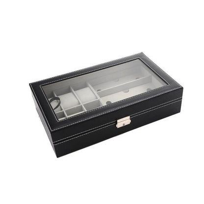 Watch Box Stock Wooden Glasses Case Pu Watch Jewelry Box