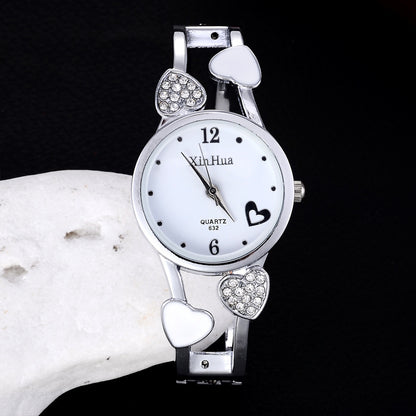 Heart-shaped steel band ladies bracelet watch