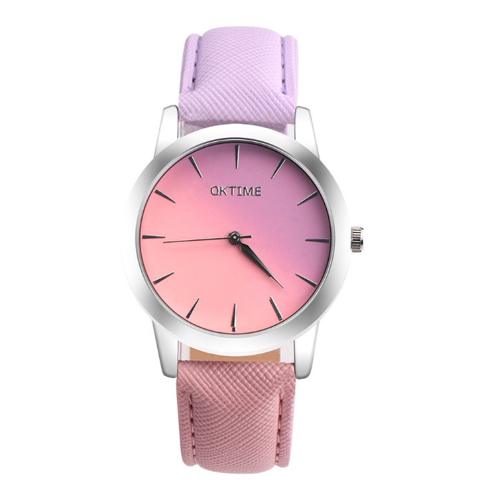 Reloj de pulsera analógico de cuarzo para mujer, diseño retro de arcoíris, estilo informal y elegante