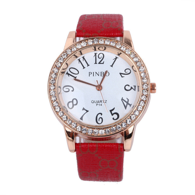 Full diamond mesh women's belt Watch