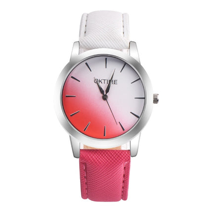 Reloj de pulsera analógico de cuarzo para mujer, diseño retro de arcoíris, estilo informal y elegante