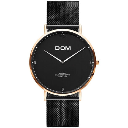 Belt simple and stylish ultra-thin steel waterproof couple watch