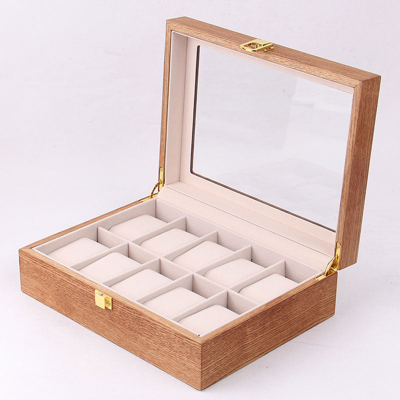 Solid wood 10-digit watch box