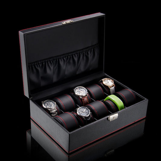 Carbon fiber leather watch box