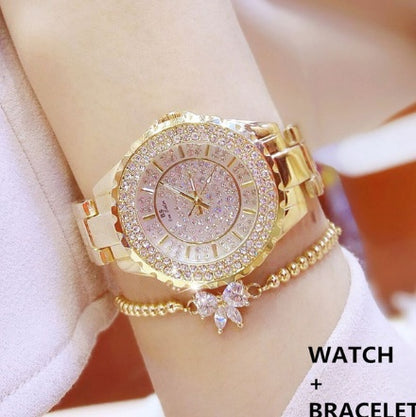 Nuevo y popular reloj de mujer con estrellas, completamente automático, no mecánico, reloj de mujer, reloj de moda para estudiantes, resistente al agua