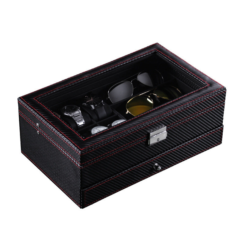 Leather 6-digit watch box