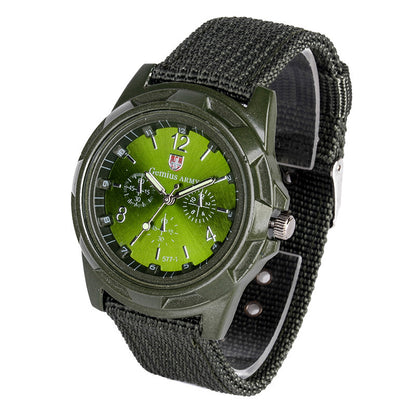 Reloj de pulsera de cuarzo con correa de nailon y esfera redonda para hombre, estilo militar, estilo deportivo, estilo militar, Gemius Army