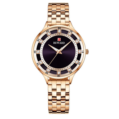 Ladies quartz watch with diamond band