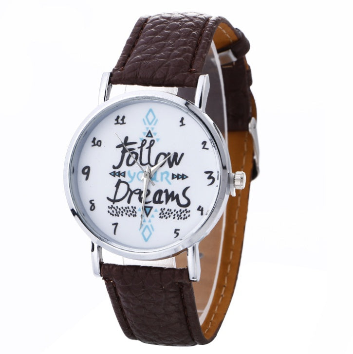 Korean version of the English pattern watch fashion ladies belt watch quartz watch