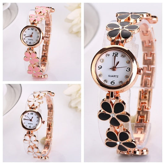 Lvpai Nuevo reloj de pulsera de lujo de moda informal con correa de flores, reloj de pulsera elegante de cuarzo para mujer, reloj de regalo