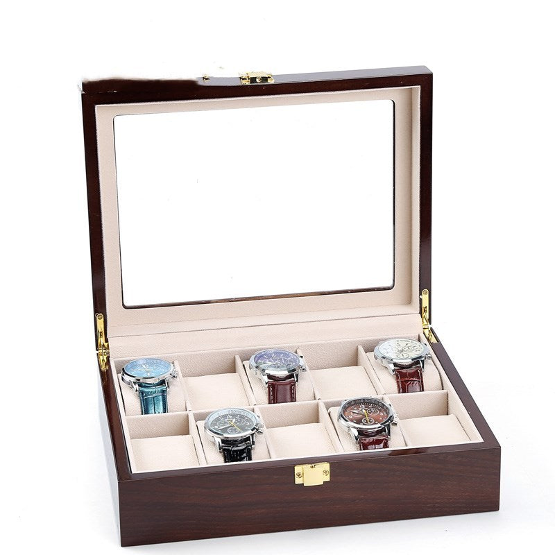 Solid wood watch storage box