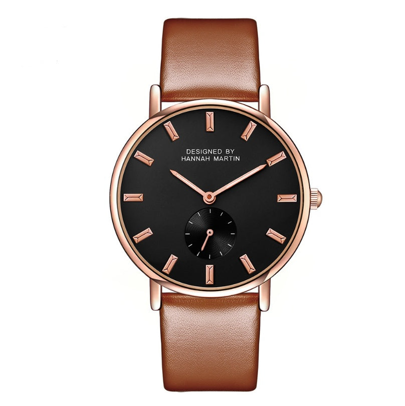 Hannah Martin Hannah Martin 2138 Reloj de cuarzo para mujer Reloj sencillo con segundos pequeños para mujer Correa de nailon