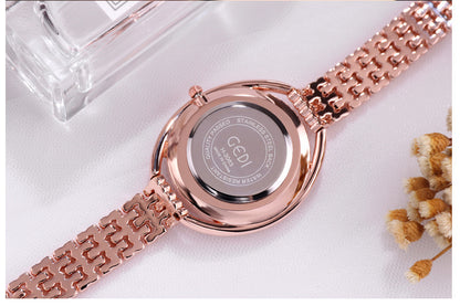 Reloj de mujer con diamantes de agua, reloj británico con correa de acero, reloj impermeable para mujer